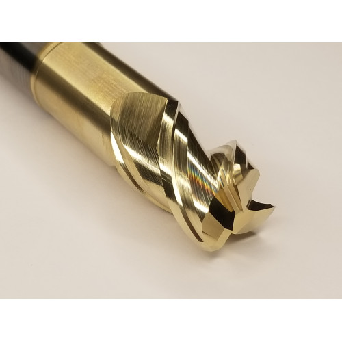 3 Flute MH End Mill 1/2x1.25x3 R.030 ZrN Coated